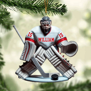 Hockey Goalie Christmas Ornament, Personalized Ornament