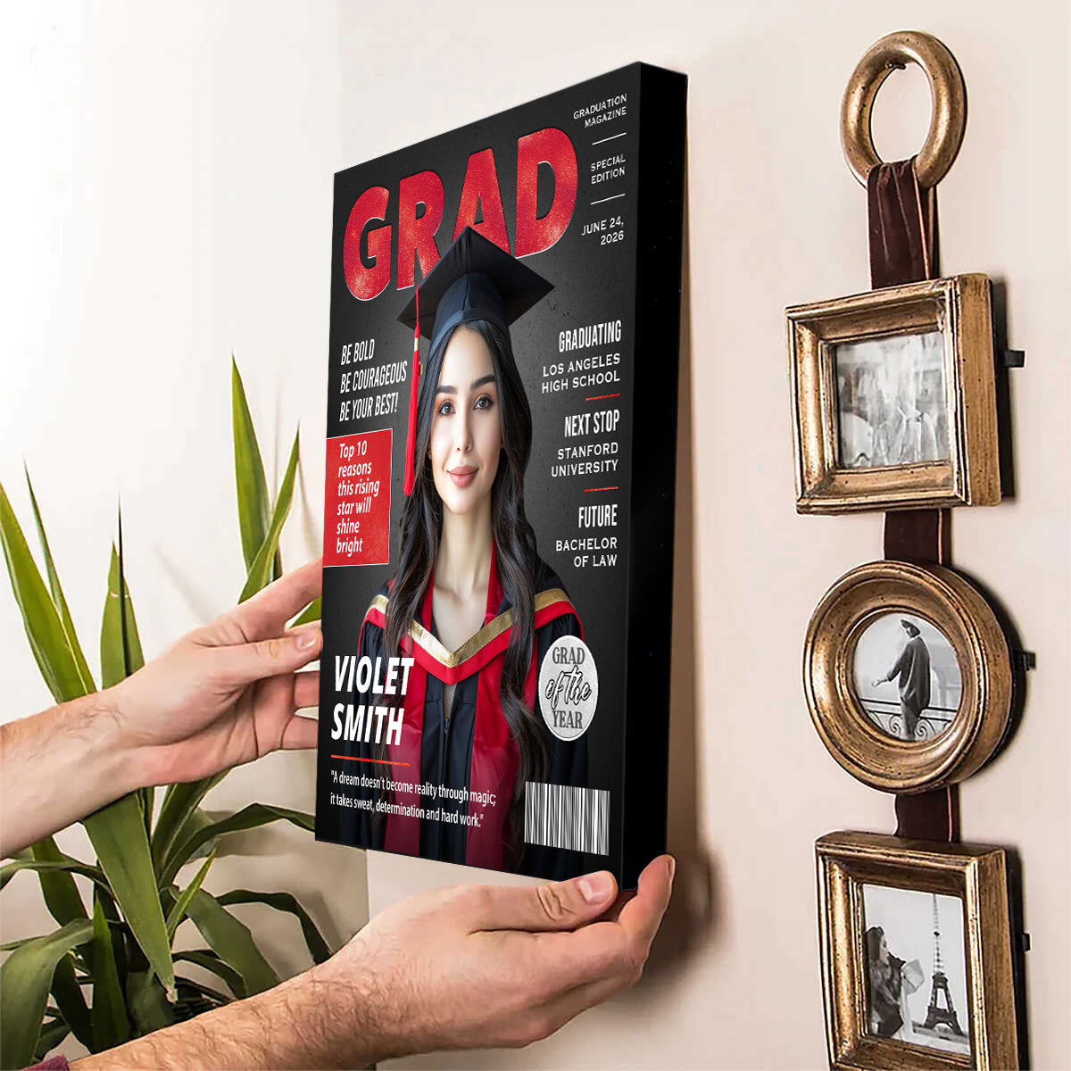 Personalized Graduation Magazine Cover Canvas , Personalized Graduation Gifts for Him or Her