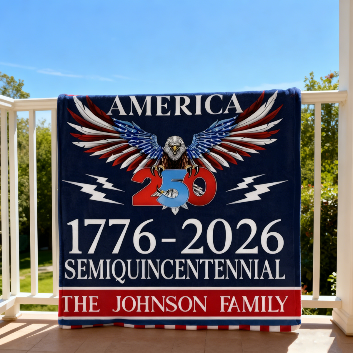 250 Years America Semiquincentennial Personalized Blanket