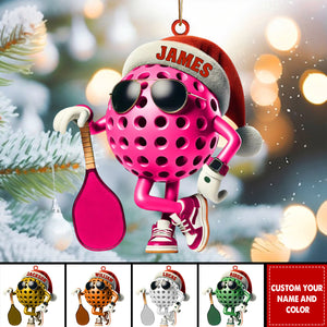 Personalized Custom Name Pickle Ball Ornament, Christmas Gift Decoration