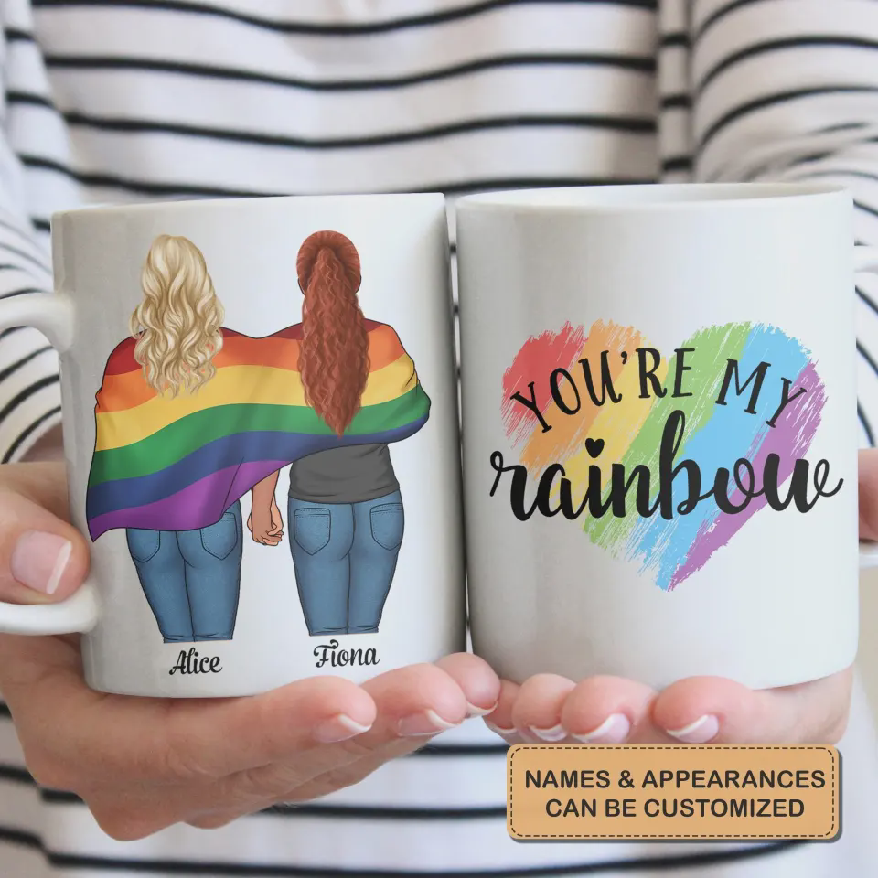 Pride Month LGBT You're My Rainbow - Personalized Mug Gift For Couple