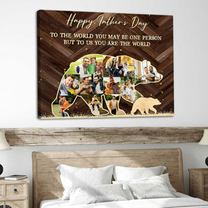 Personalized Bear Shape Photo Collage Canvas Poster | Father’s Day Gift For Dad,Gift for Husband