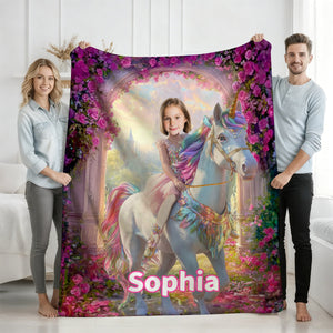 Custom Photo & Name Roar Like A Dinosaur - Personalized Kid's Blanket