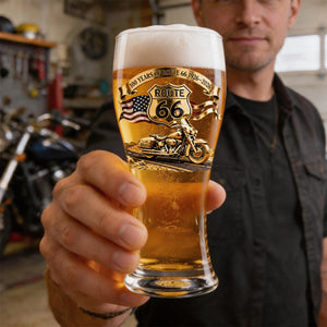 100 Years Of Route Personalized Gifts For Bikers Beer Glass