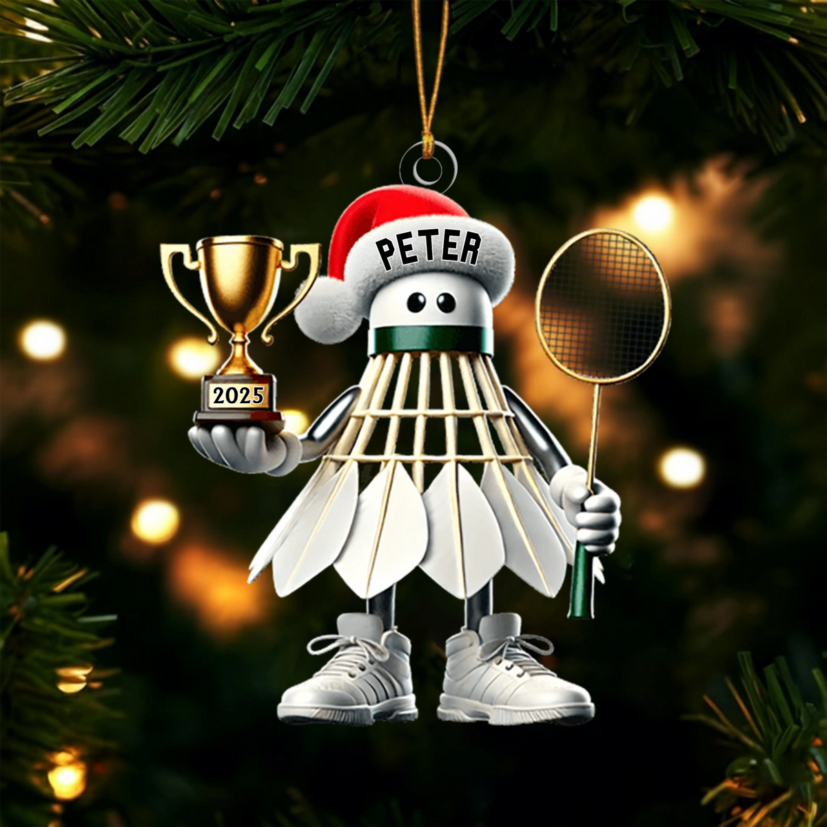 Badminton Lover Christmas Gift - Personalized Badminton Christmas Ornament