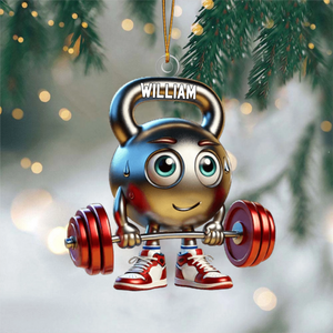 Gym Work Out Christmas Gift - Personalized Name Gym Ornament