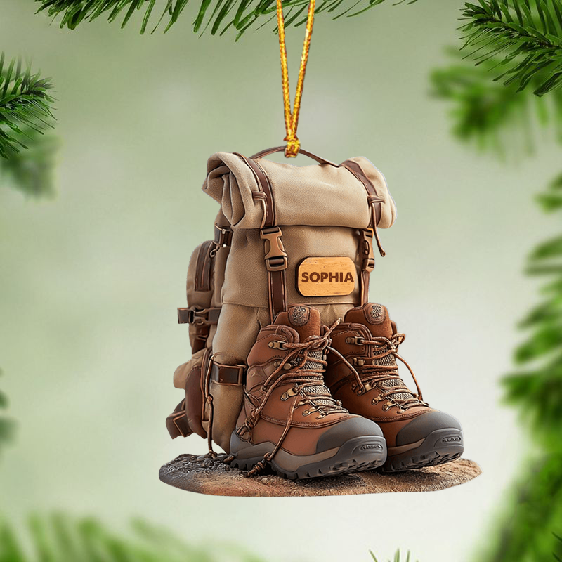 Personalized Hiking Acrylic Ornament Hiking Lovers Christmas Ornament