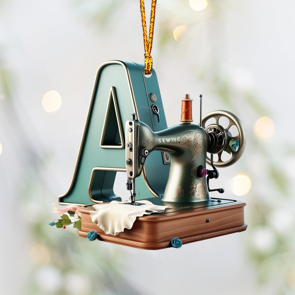 Beautiful Sewing Letter Ornament - Personalized Sewing Ornament