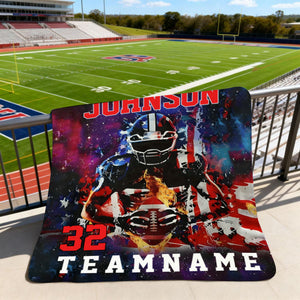 Custom Any Name And Number - Personalized American Football Blanket