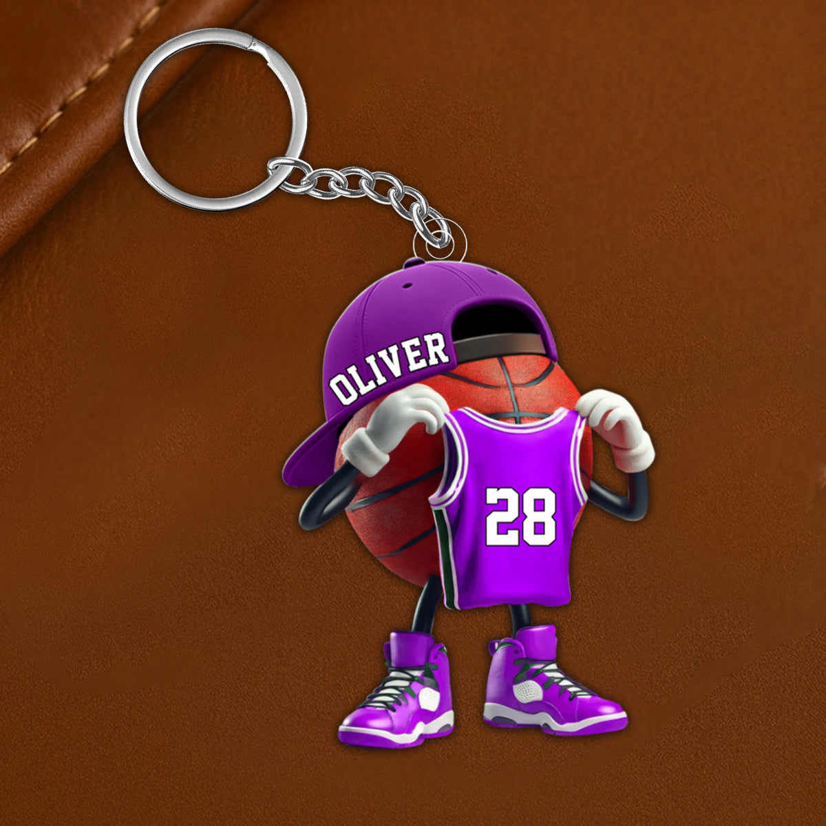 Custom Name Basketball Personalized Acrylic Keychain Gift For Basketball Lover
