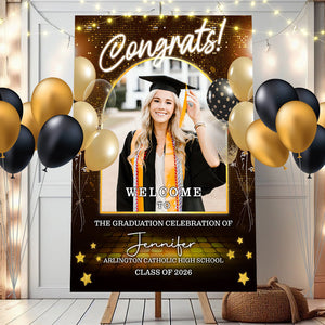 Personalized Graduation Welcome Sign Canvas - Custom Photo Graduation Gifts