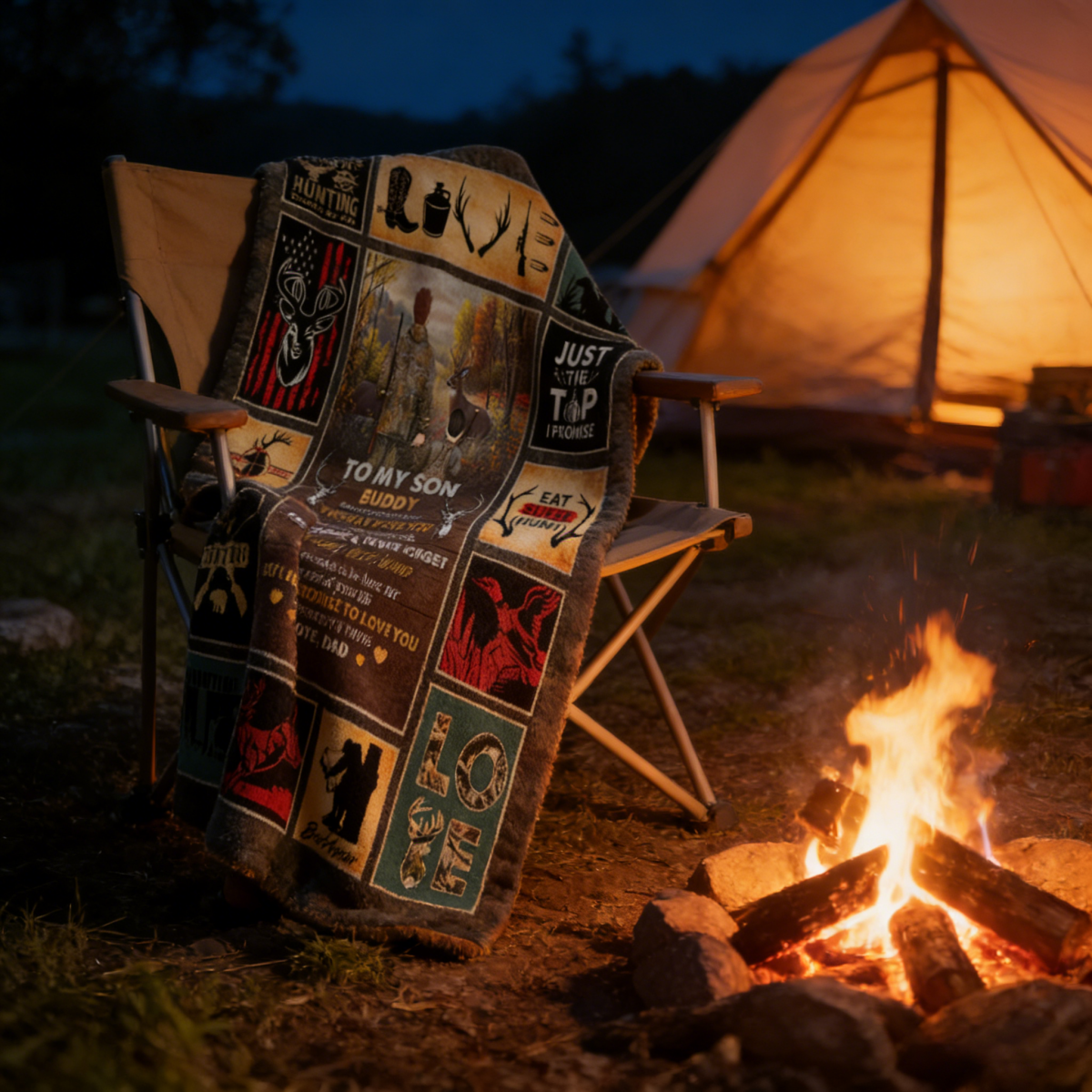 To My Son Hunting Blanket - Personalized Hunting Gifts for Son, Hunting Gift