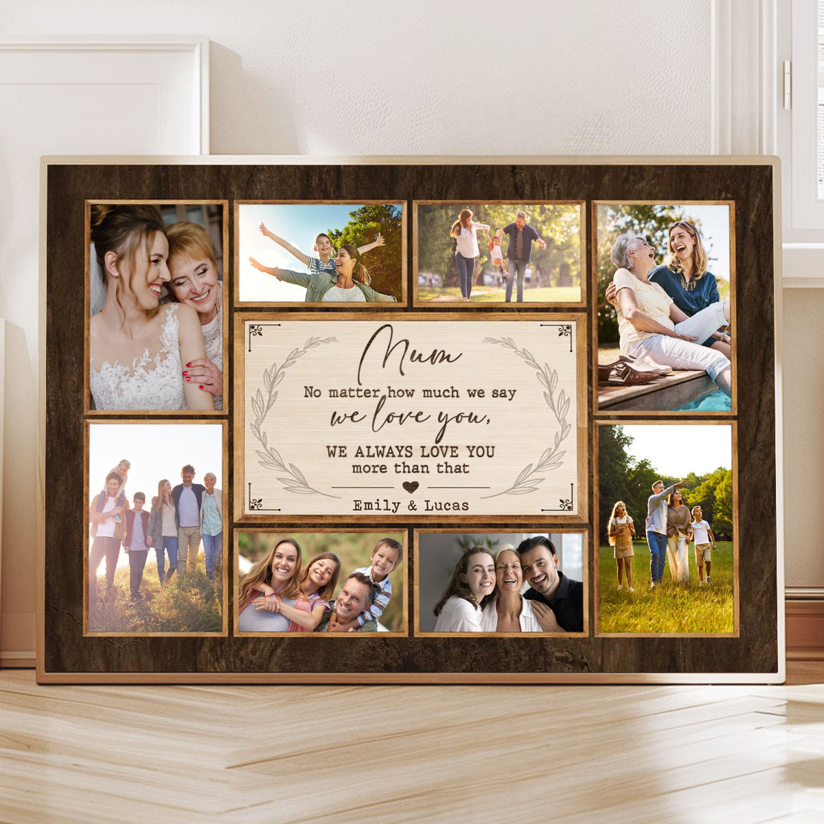 Thank You Mum Gift - Personalized Mum Photo Collage Canvas, Photo Gift For Mom