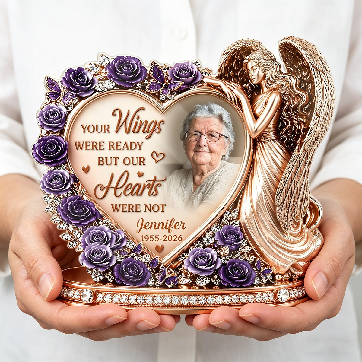 Custom Photo Acrylic Plaque - Personalized Memorial Sympathy Gifts For Loss Of Mom, Dad - Forever Loved, Never Forgotten