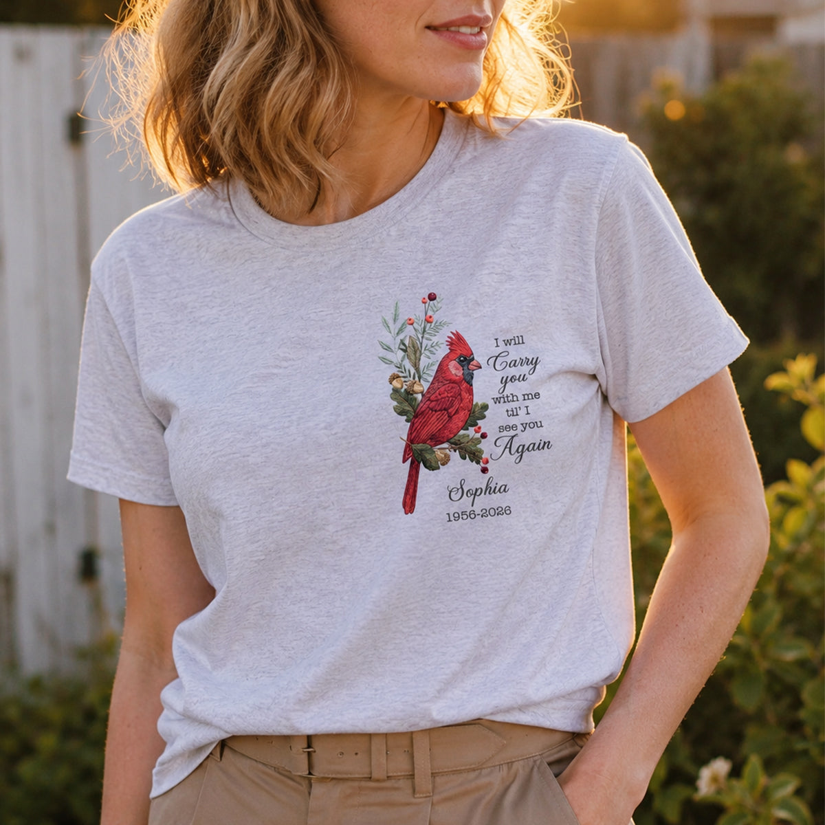 Sympathy Gift For Loss Of Loved One – Personalized Cardinal Memorial Shirt "Your Wings Were Ready, But Our Hearts Were Not"