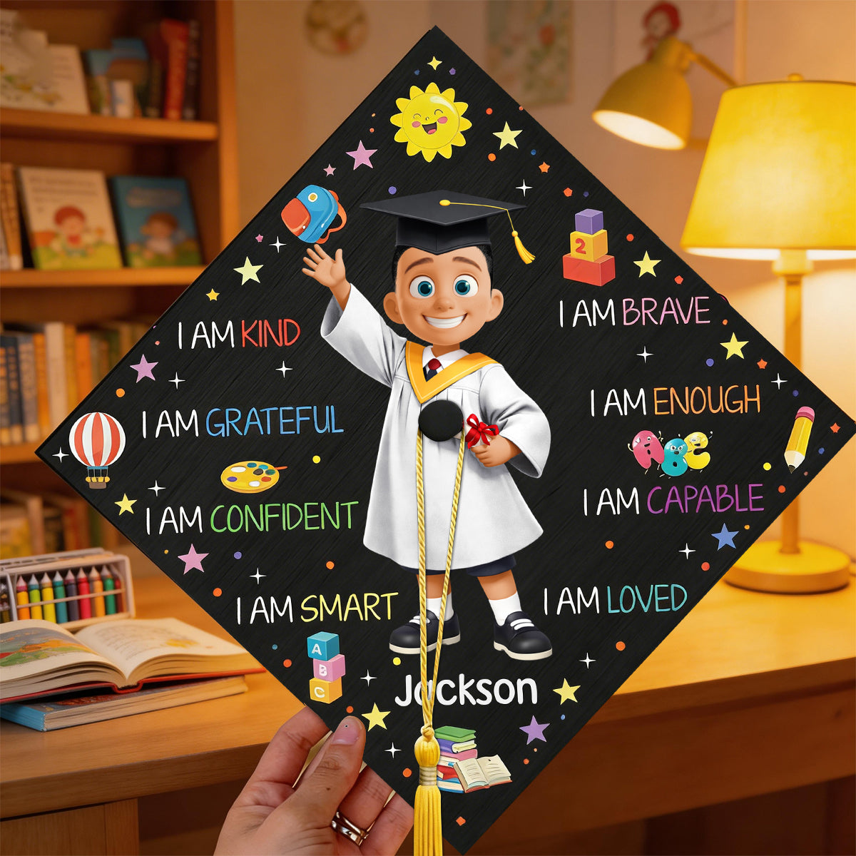 Custom Preschool Kindergarten Graduation - Personalized Graduation Cap Topper