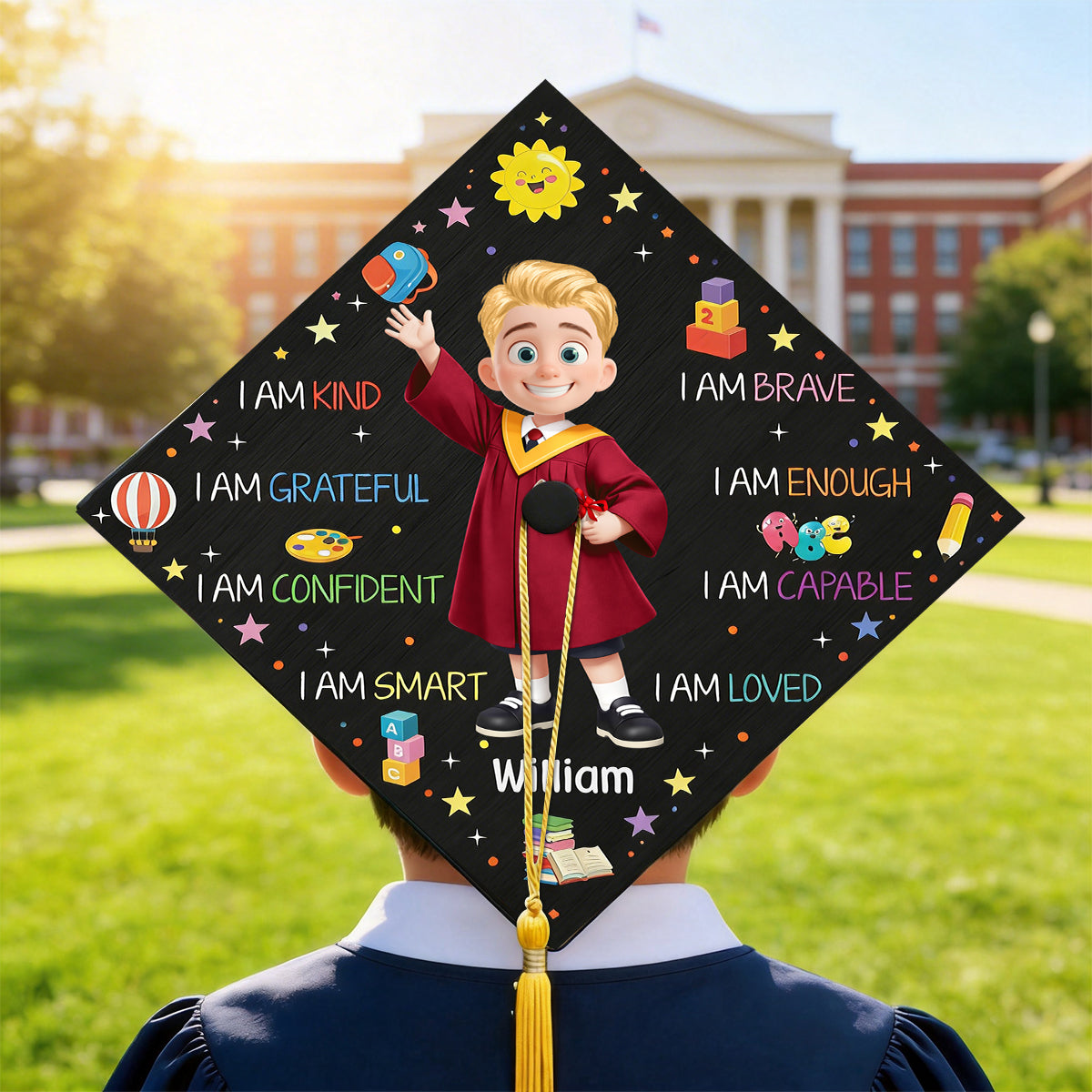 Custom Preschool Kindergarten Graduation - Personalized Graduation Cap Topper