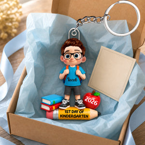 Personalized 1st Day Of Kindergarten Acrylic Keychain – Back To School & Christmas Keepsake For Kids
