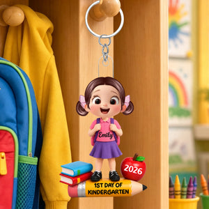 Personalized 1st Day Of Kindergarten Acrylic Keychain – Back To School & Christmas Keepsake For Kids