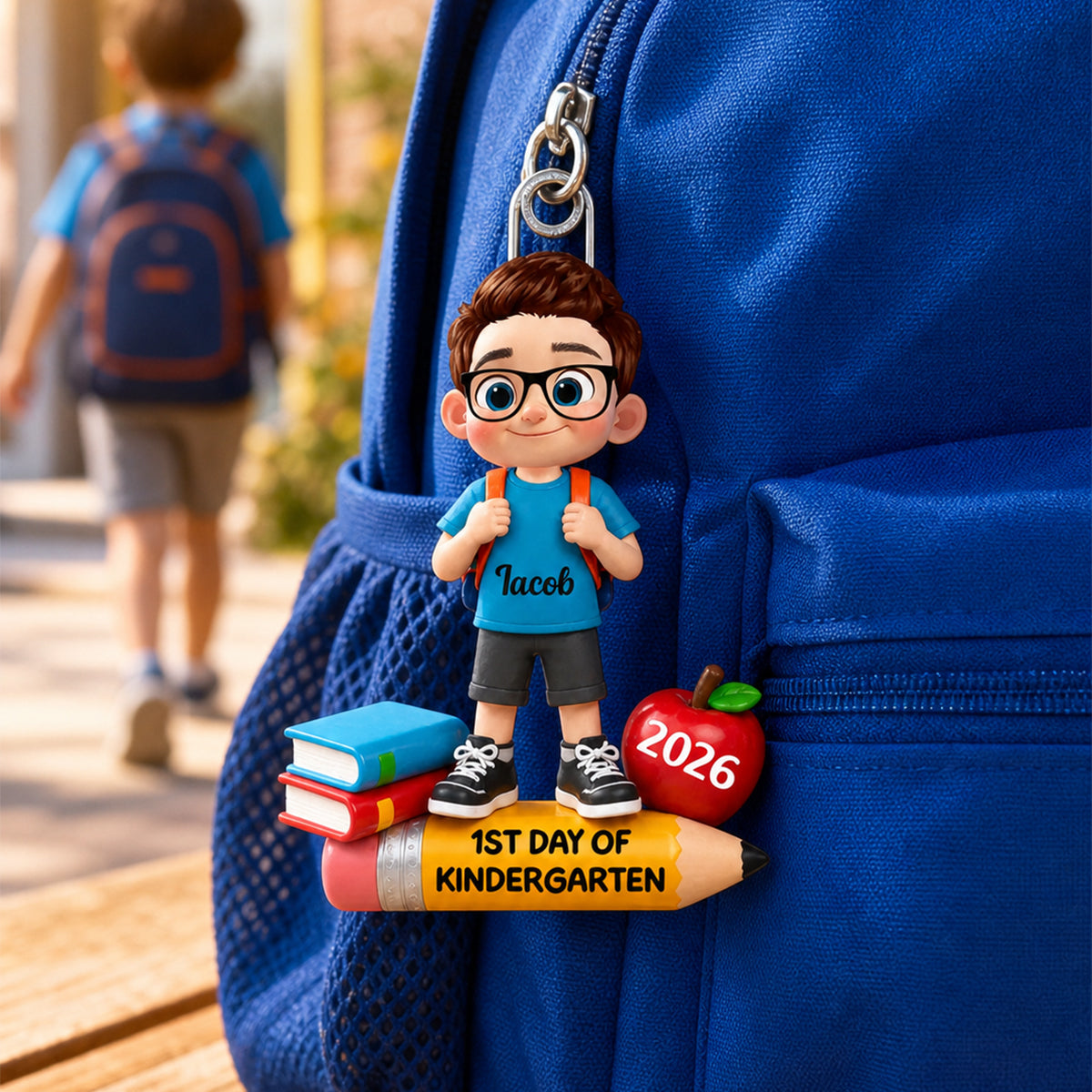 Personalized 1st Day Of Kindergarten Acrylic Keychain – Back To School & Christmas Keepsake For Kids