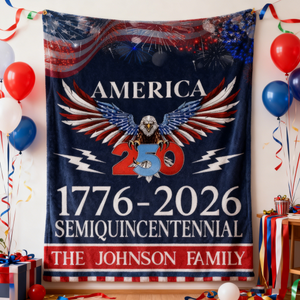 250 Years America Semiquincentennial Personalized Blanket