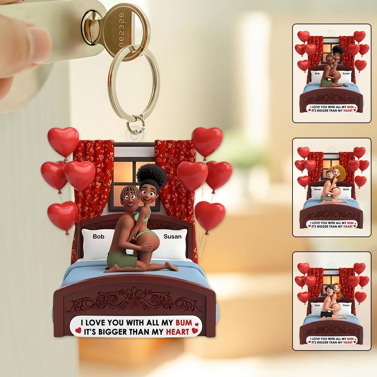 Cheeky Couple Personalized Acrylic Keychain Gifts For Couple