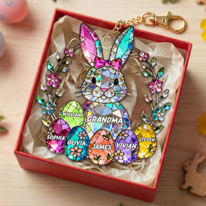 Personalized Easter Gifts For Grandma Cute Bunny Keychain