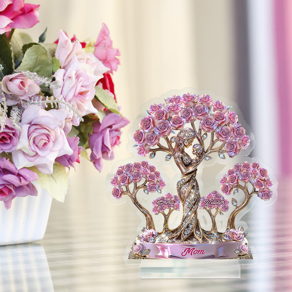 The Love Between Mother And Her Kids - Personalized Custom Shaped Acrylic Plaque