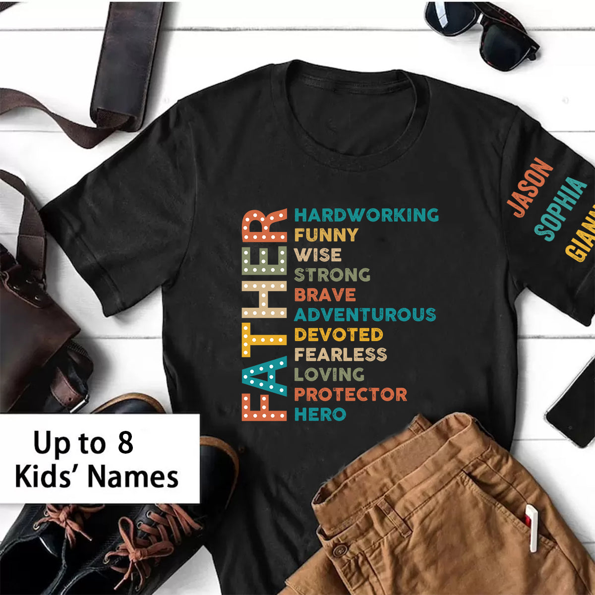 Awesome Father - Personalized Pure cotton T-shirt