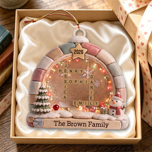 "Our Family" – Personalized Crossword Puzzle Art Ornament | Gift For Family Lovers