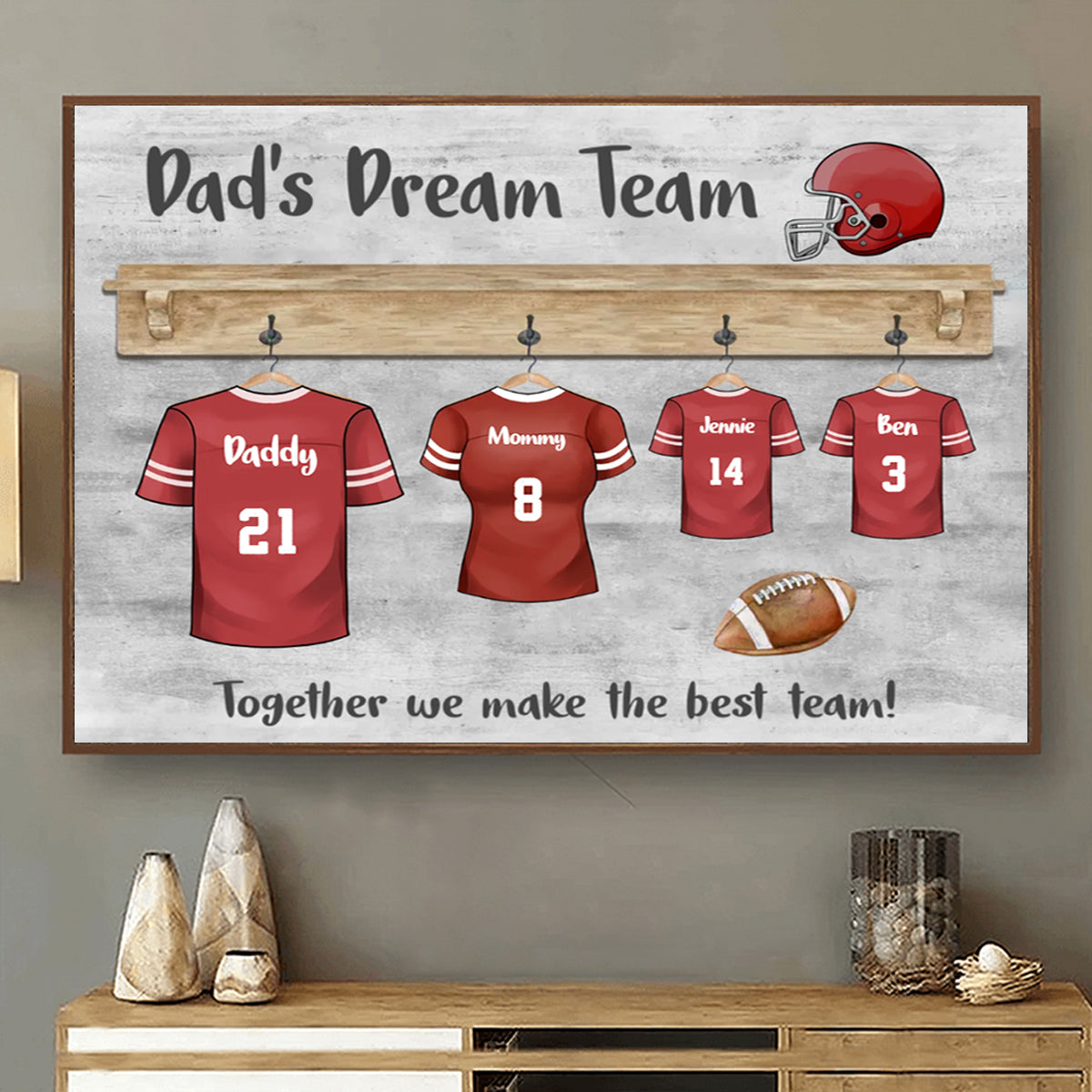 Personalized Father's Canvas Print - Father’s Dream Football Gifts Team