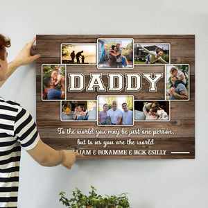 “Fatherhood in Frames” Custom Photo Collage Canvas Poster Gift for Father’s Day