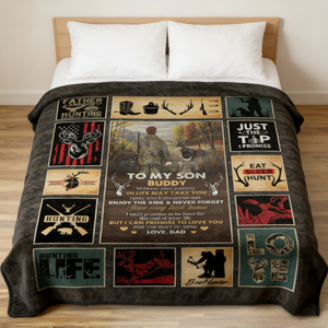To My Son Hunting Blanket - Personalized Hunting Gifts for Son, Hunting Gift