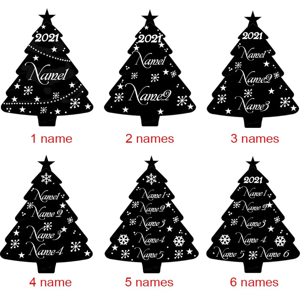 Personalized Christmas Tree Night Light-Cute Gift for Family