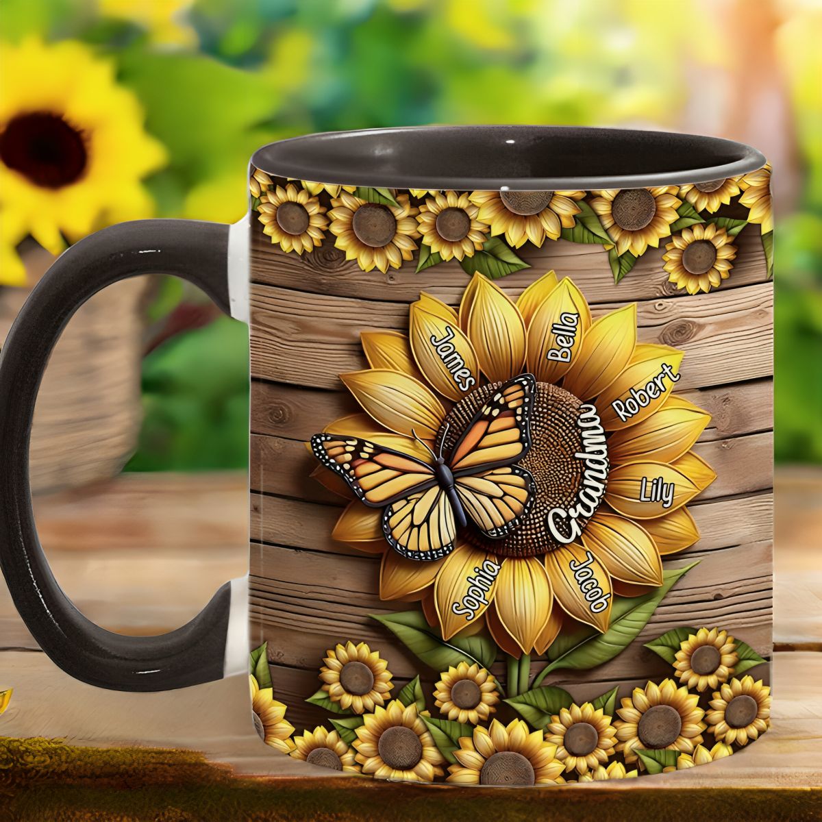 You Are My Sunshine Grandma Mom - Personalized Grandma Accent Mug