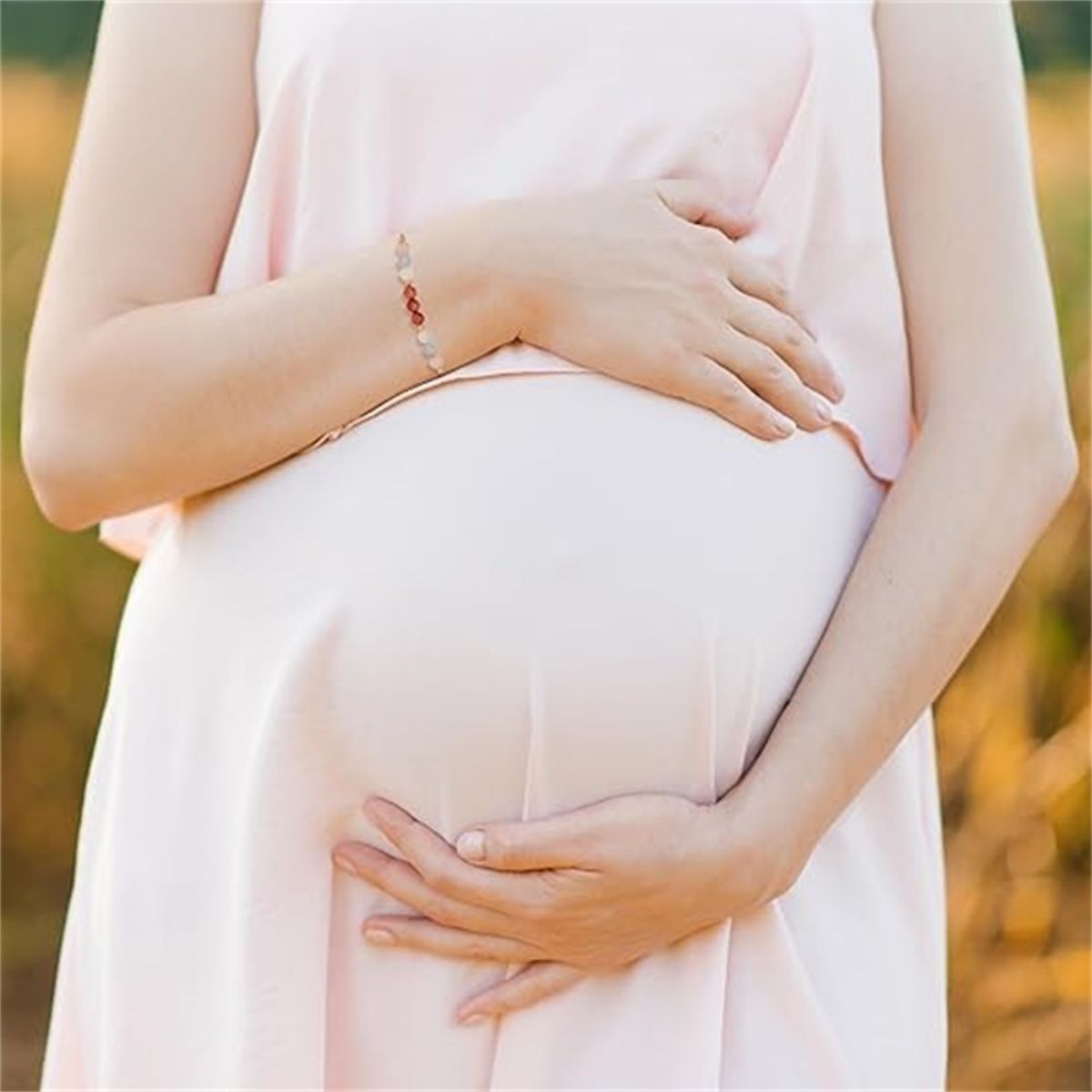 Crystal bracelet Healthy pregnancy, support, expectant mother gift, rose quartz bracelet