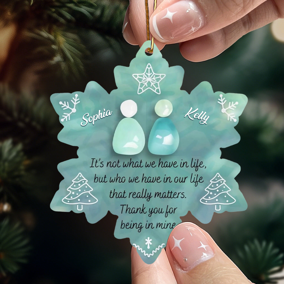 Snowflake Eternal Friendship, Personalized Acrylic Ornament, Gift For Besties, Friends