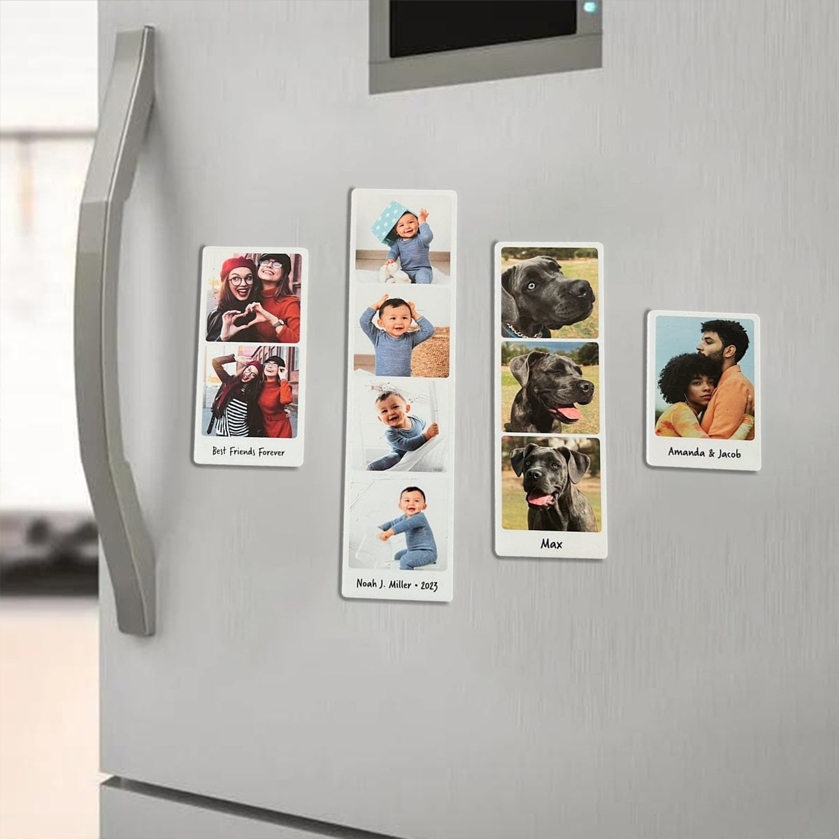 Personalized Photo Strips Magnet Photo Fridge Magnets Best Friends Couples Family Gift