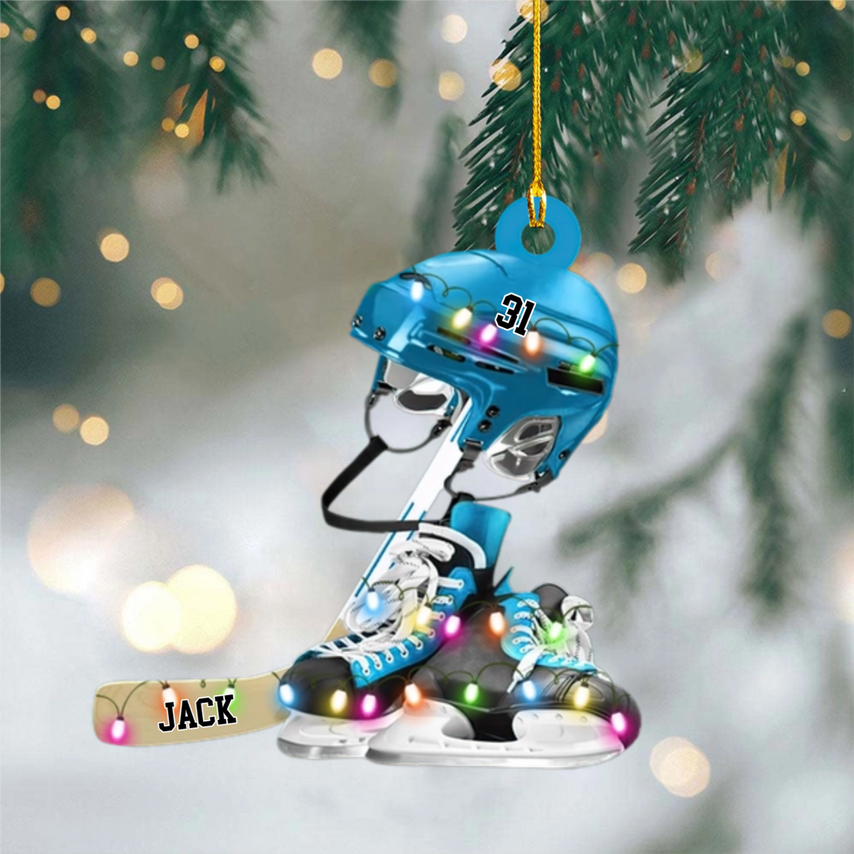 Personalized Ice Hockey Ornament, Gift For Ice Hockey Players
