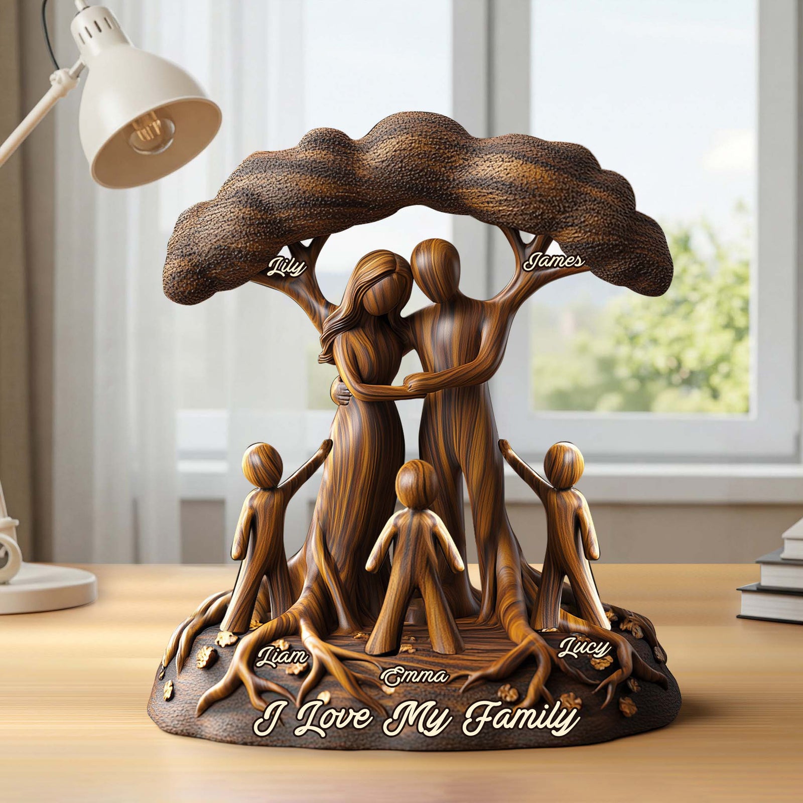 I Love My Family - Personalized Family Custom Shaped Acrylic Plaque