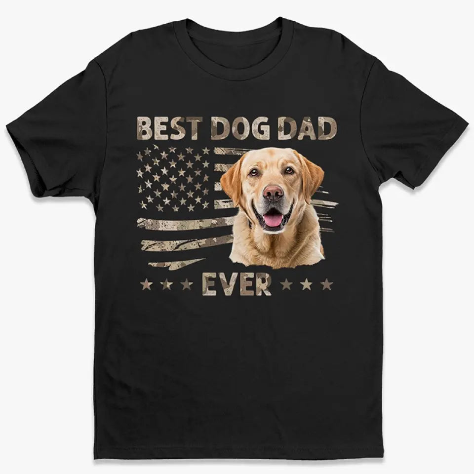Best Dog Cat Dad - Personalized Custom Photo T-shirt Gift For Pet Owners, Pet Lovers