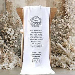 Reserved Wedding Memorial Chair Sign, Personalized Wedding Chair Banner In Memory Of Loved Ones