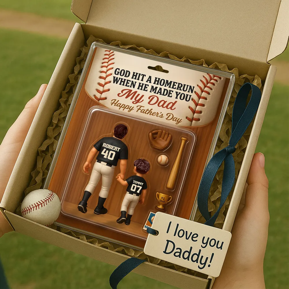 Personalized Acrylic Block Plaque, Father's Day Gift for Baseball Dad