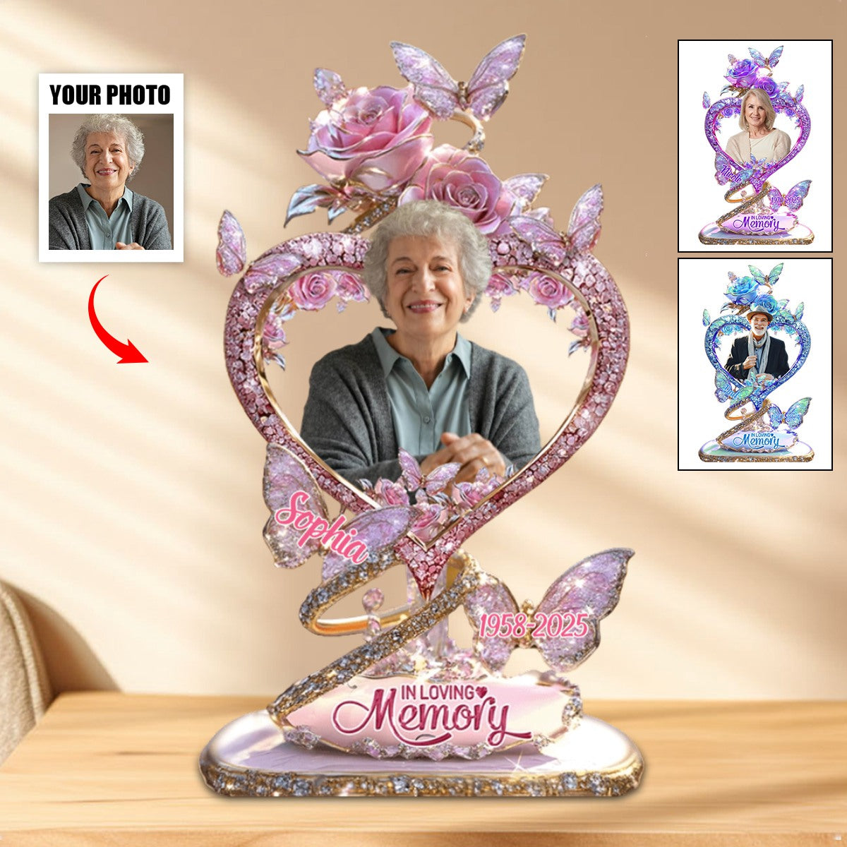 In Loving Memory - Personalized Memorial Acrylic Plaque for Loved Ones