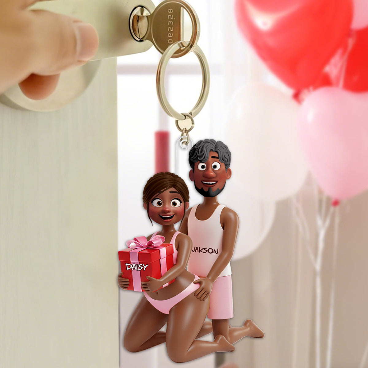 Personalized Playful Couple Acrylic Keychain Gifts For Couples