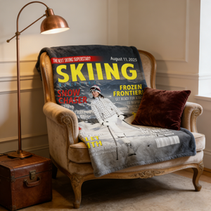 Custom Skiing Magazine Cover Blanket– Skiing Gift Ideas, Skiing Lover Gift