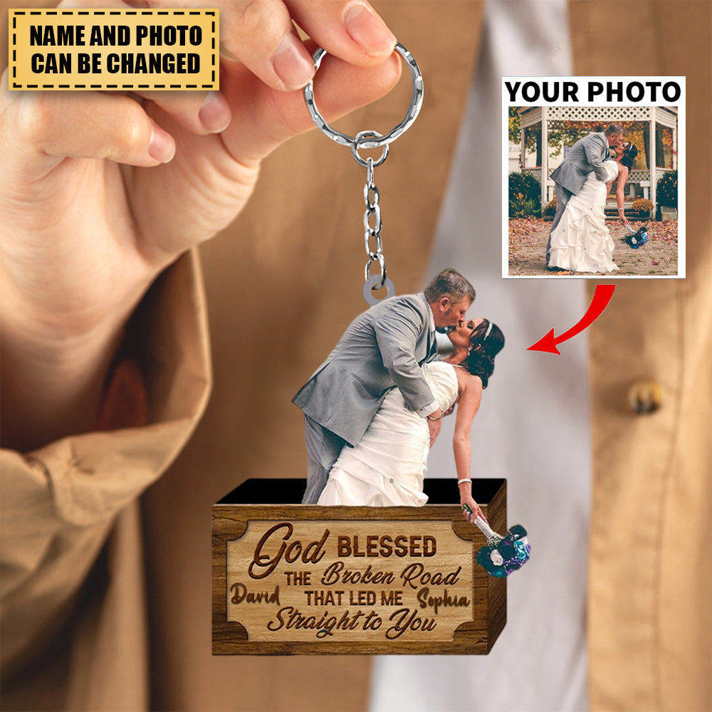 Personalized Car Hanging Keychain- Gift For Couple-Upload photo