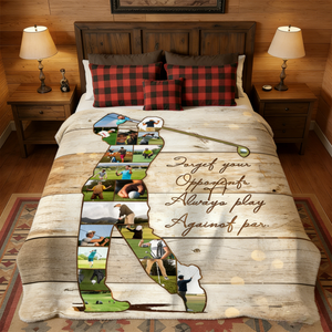 Personalized Golfer Photo Collage Blanket,Golf Coach Gift, Gift For Golf Lovers