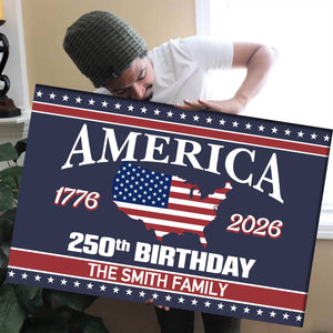 America 250 Birthday 1776-2026 Personalized Canvas Poster