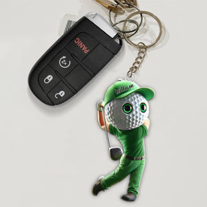 Golf Man Personalized Golf Keychain For Golf Lovers